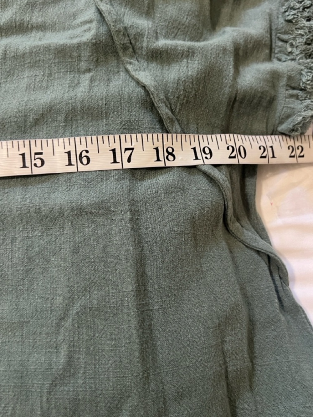 Umgee Linen Blend Boho Tunic Dress Raw Hem Coastal Oversized Sage,Shift Size L - Picture 6 of 9